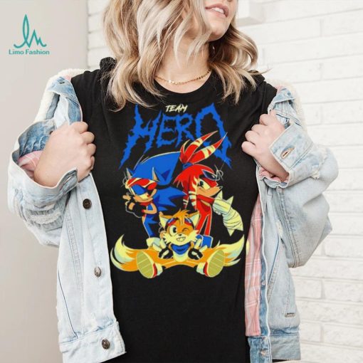 Sonic the Hedgehog cartoon team hero characters shirt