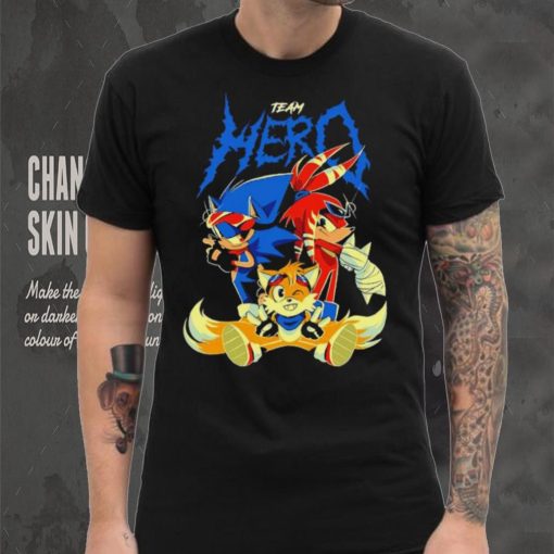 Sonic the Hedgehog cartoon team hero characters shirt