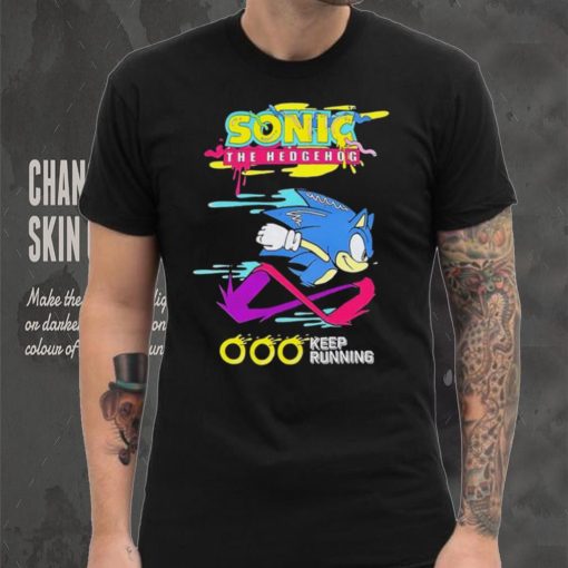 Sonic the Hedgehog keep running character logo shirt