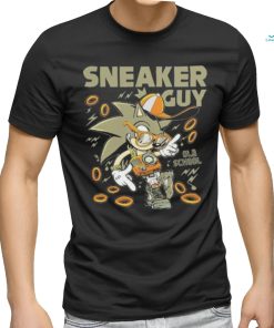 Sonic wear a hat, glasses, camera chain and Jordan 5 sneaker guy shirt