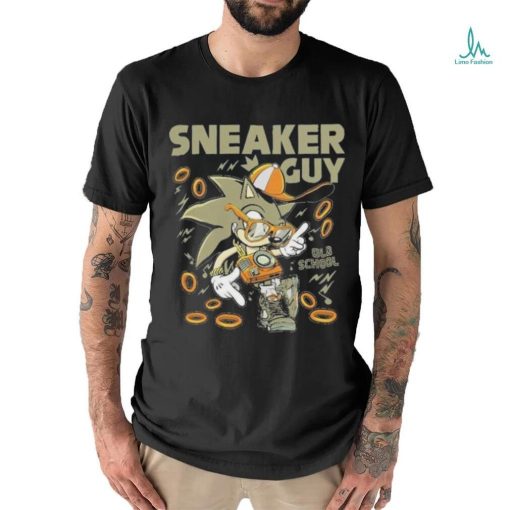 Sonic wear a hat, glasses, camera chain and Jordan 5 sneaker guy shirt