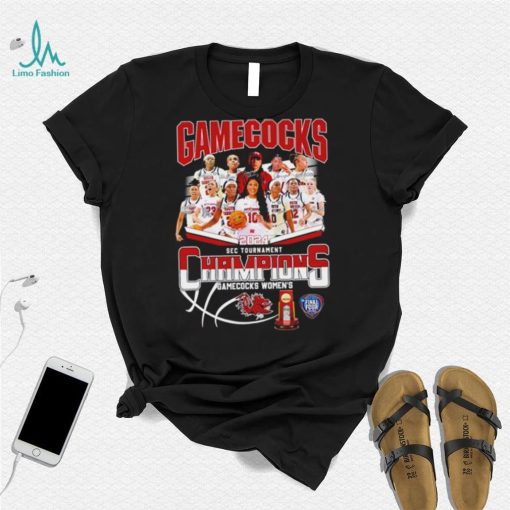 South Carolina Gamecocks 2024 SEC Tournament Champions women’s basketball signatures logo shirt