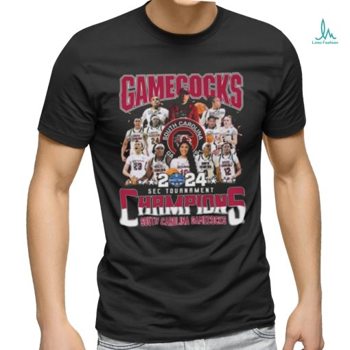 South Carolina Gamecocks Women’s Basketball Team 2024 Sec Tournament Champions Signatures T shirt