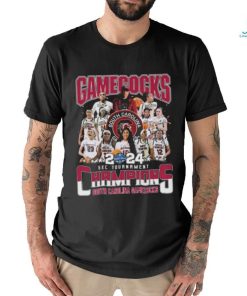 South Carolina Gamecocks Women’s Basketball Team 2024 Sec Tournament Champions Signatures T shirt