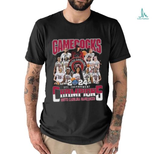 South Carolina Gamecocks Women’s Basketball Team 2024 Sec Tournament Champions Signatures T shirt