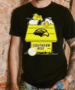 Southern Mississippi Golden Eagles Snoopy And Woodstock The Peanuts Baseball shirt
