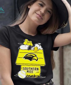 Southern Mississippi Golden Eagles Snoopy And Woodstock The Peanuts Baseball shirt