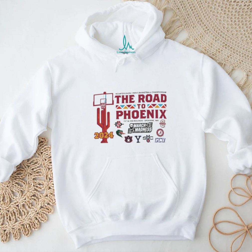 Spokane 2024 NCAA Division I Men’s Basketball The Road To Phoenix shirt Spokane 2024 NCAA Division I Men’s Basketball The Road To Phoenix shirt