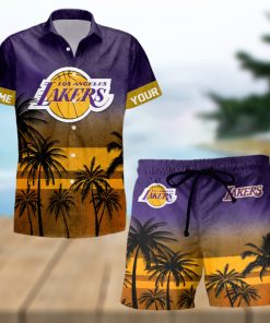 Sportwearmerch Los Angeles Lakers NBA Personalized Hawaiian Shirt And Short Pants For Fan