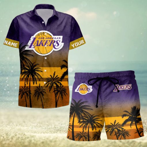 Sportwearmerch Los Angeles Lakers NBA Personalized Hawaiian Shirt And Short Pants For Fan