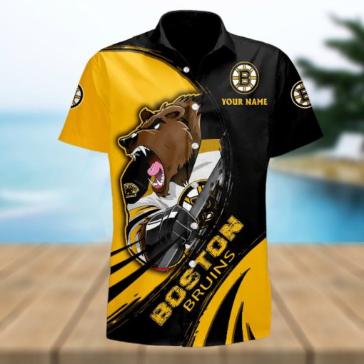 Sportwearmerch NHL Boston Bruins Hawaiian Shirt Short Pants For Fan