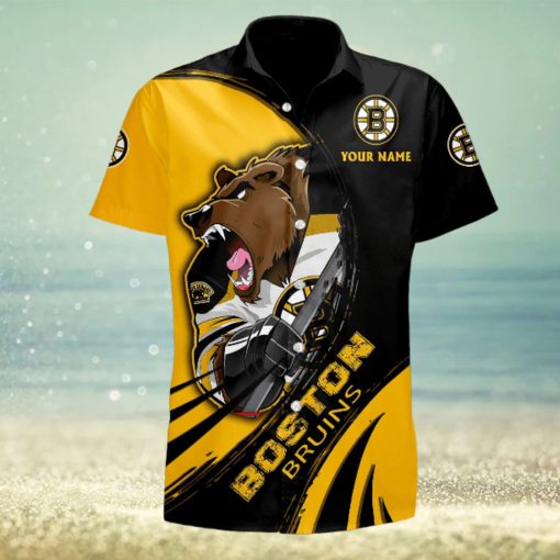 Sportwearmerch NHL Boston Bruins Hawaiian Shirt Short Pants For Fan