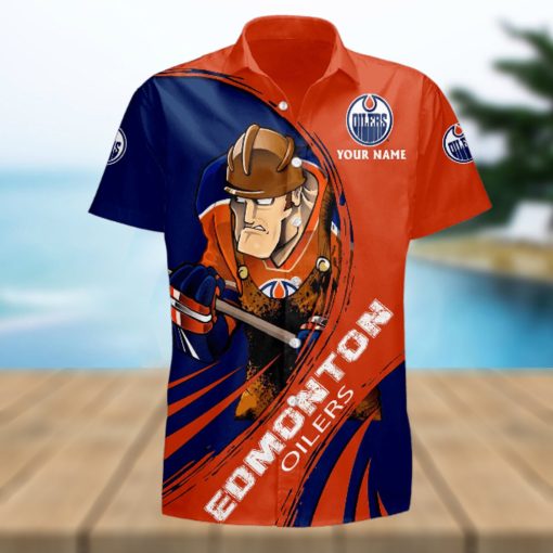 Sportwearmerch NHL Edmonton Oilers Hawaiian Shirt Short Pants For Fan