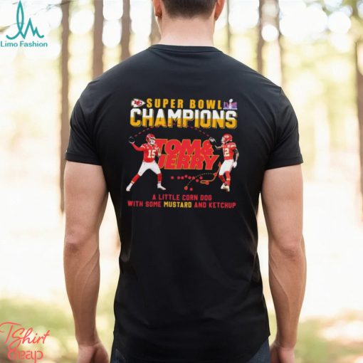 Super Bowl LVIII Champions Tom And Jerry Mustard Travis Kelce And Patrick Mahomes Shirt