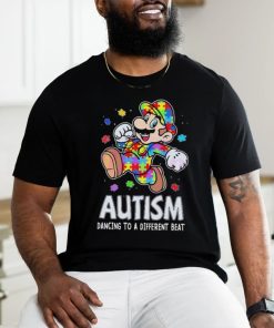 Super Mario Autism Dancing To A Different Beat puzzle shirt