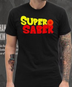 Super Saber professional wrestler logo shirt