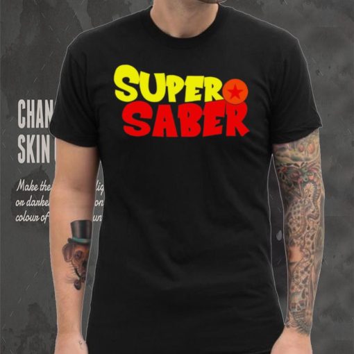 Super Saber professional wrestler logo shirt