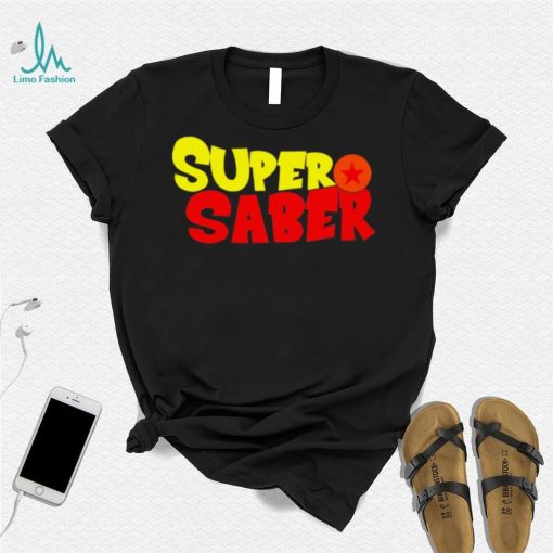 Super Saber professional wrestler logo shirt