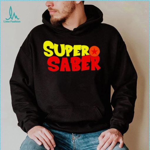 Super Saber professional wrestler logo shirt