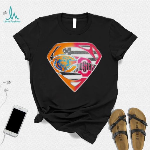 Superman Sports Chicago Bears and Ohio State Buckeyes Logo shirt
