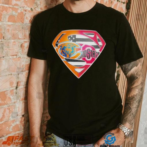 Superman Sports Chicago Bears and Ohio State Buckeyes Logo shirt