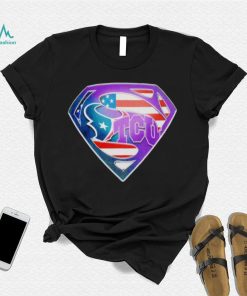 Superman Sports Houston Texans and Tcu Horned Frogs Logo shirt