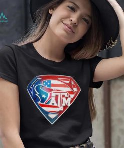 Superman Sports Houston Texans and Texas A&M Logo shirt