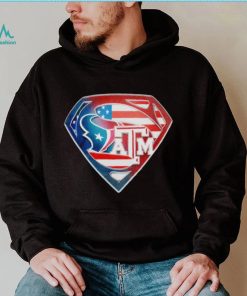 Superman Sports Houston Texans and Texas A&M Logo shirt