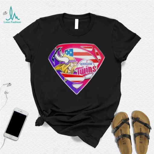 Superman Sports Minnesota Vikings and Minnesota Twins Logo shirt