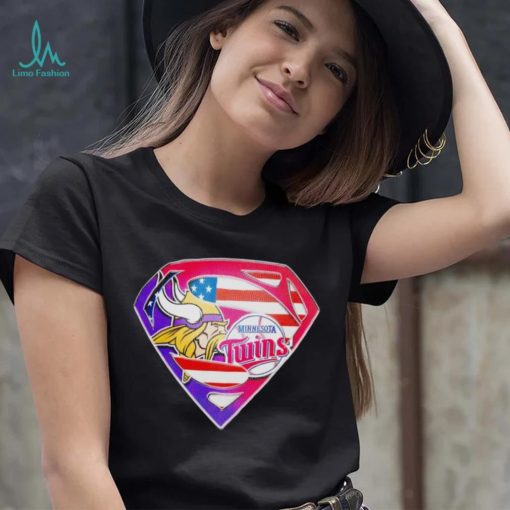 Superman Sports Minnesota Vikings and Minnesota Twins Logo shirt