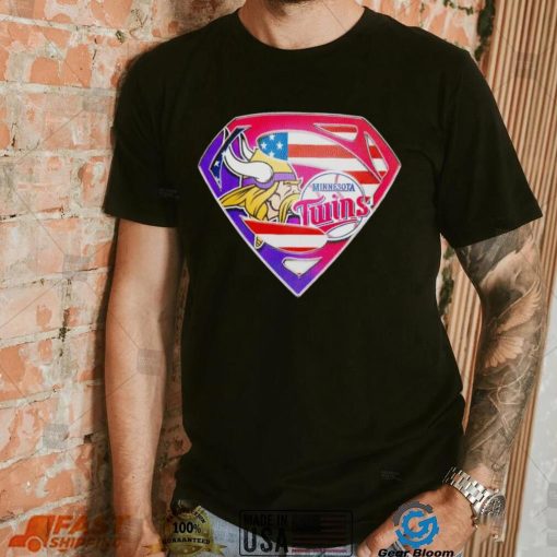 Superman Sports Minnesota Vikings and Minnesota Twins Logo shirt
