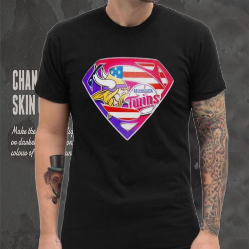 Superman Sports Minnesota Vikings and Minnesota Twins Logo shirt