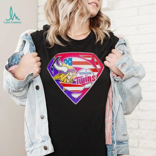 Superman Sports Minnesota Vikings and Minnesota Twins Logo shirt