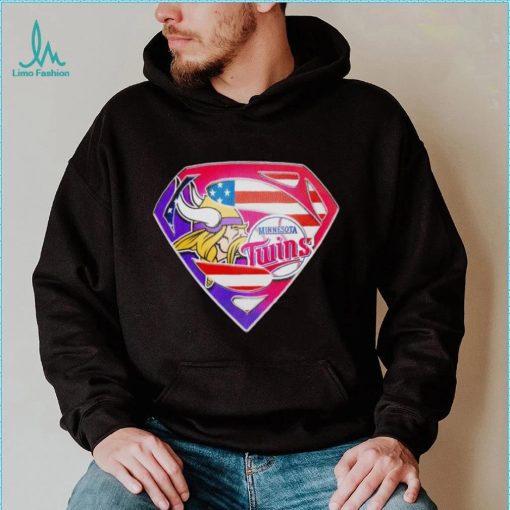 Superman Sports Minnesota Vikings and Minnesota Twins Logo shirt