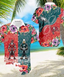 Tampa Bay Buccaneers VS NFL Philadelphia Eagles Mascot High Quality All Over Print Hawaiian Shirt For Men And Women