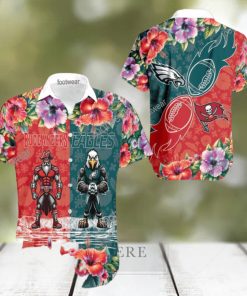 Tampa Bay Buccaneers VS NFL Philadelphia Eagles Mascot High Quality All Over Print Hawaiian Shirt For Men And Women