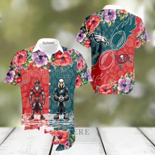 Tampa Bay Buccaneers VS NFL Philadelphia Eagles Mascot High Quality All Over Print Hawaiian Shirt For Men And Women