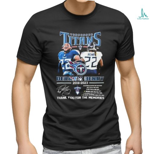 Tennessee Titans Derrick Henry 2016 2023 Thank You For The Memories Signatures Shirt