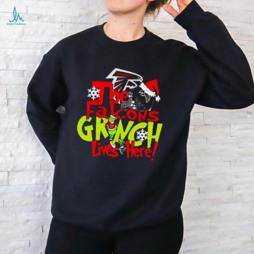 The Atlanta Falcons Grinch Lives Here Christmas shirt