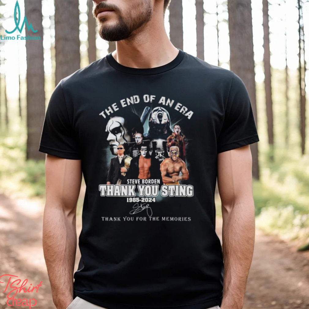 The End Of An Era Steve Borden Thank You Sting 1985 2024 Thank You For The Memories Signature shirt The End Of An Era Steve Borden Thank You Sting 1985 2024 Thank You For The Memories Signature shirt