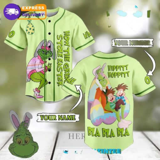 The Grinch Hippity Hoppity Custom Name Baseball Jersey