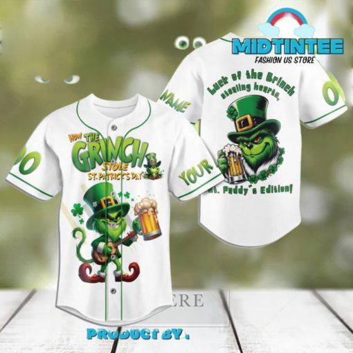 The Grinch Stole St Patrick’s Day Personalized Baseball Jersey