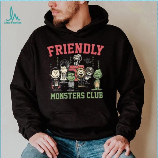 The Universal Monsters X Peanuts Friendly Monsters Club shirt