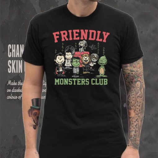 The Universal Monsters X Peanuts Friendly Monsters Club shirt