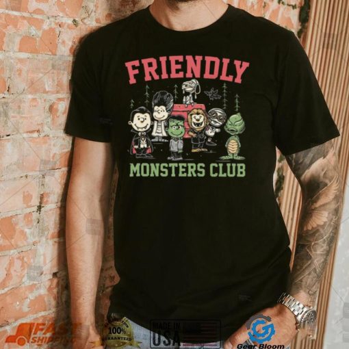 The Universal Monsters X Peanuts Friendly Monsters Club shirt