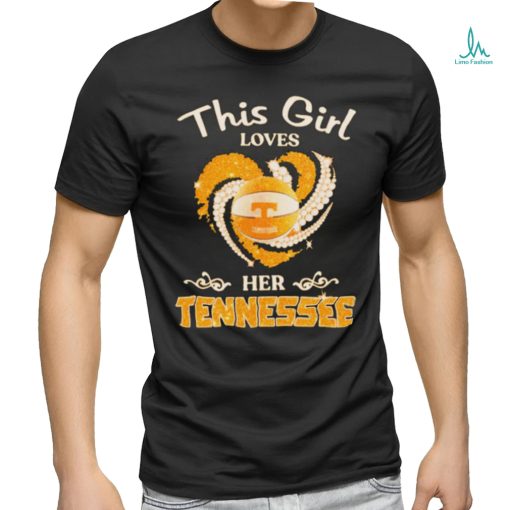 This girl loves her Tennessee Volunteers basketball diamonds heart shirt
