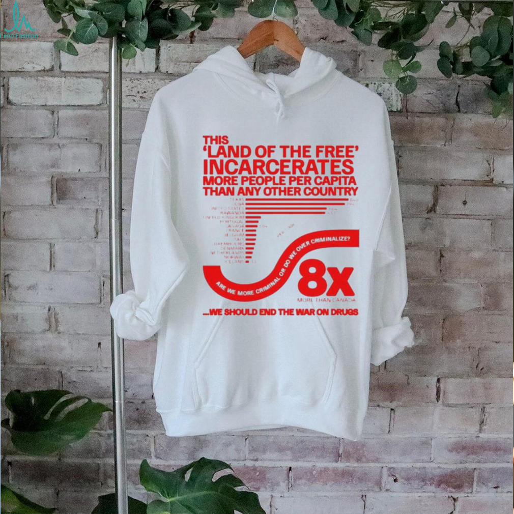 This land of the free incarcerates more people per capita than any other country we should end the war on drugs shirt This land of the free incarcerates more people per capita than any other country we should end the war on drugs shirt