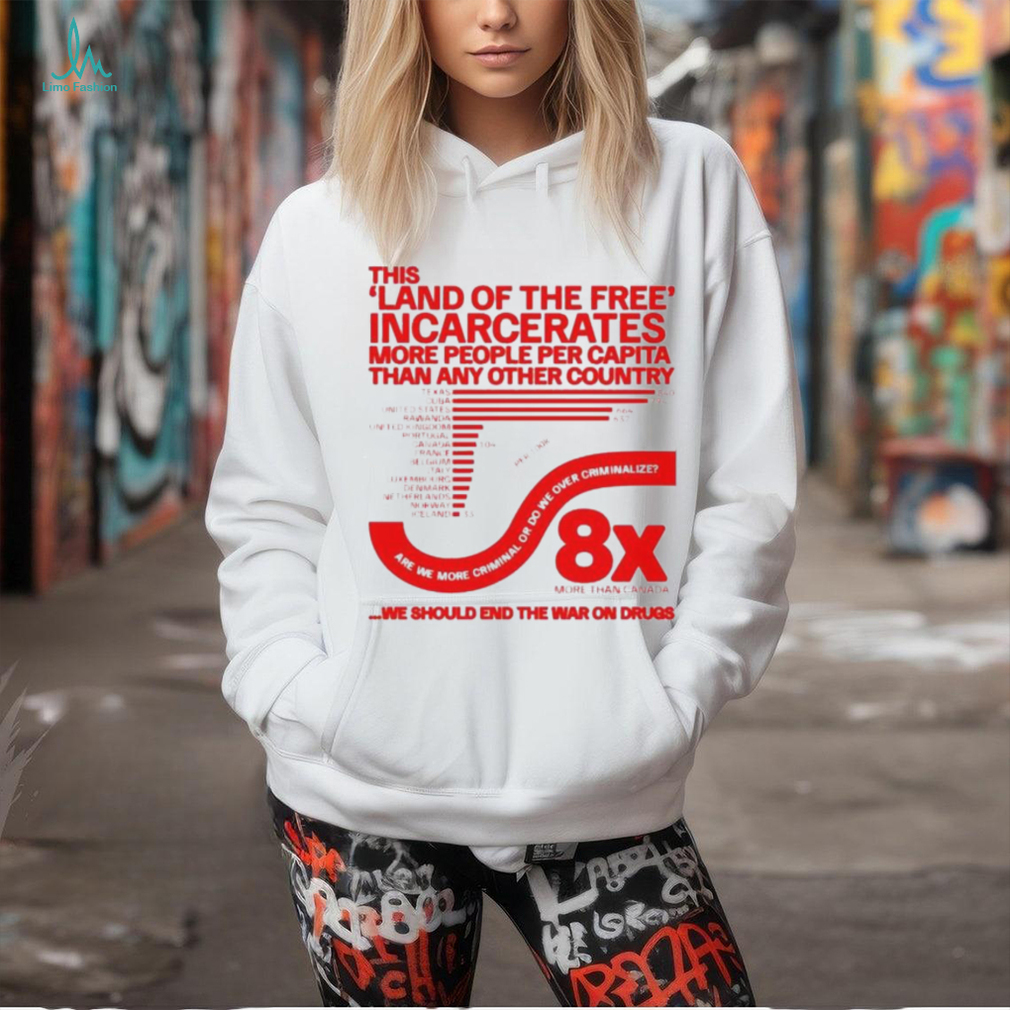 This land of the free incarcerates more people per capita than any other country we should end the war on drugs shirt This land of the free incarcerates more people per capita than any other country we should end the war on drugs shirt