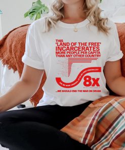 This land of the free incarcerates more people per capita than any other country we should end the war on drugs shirt