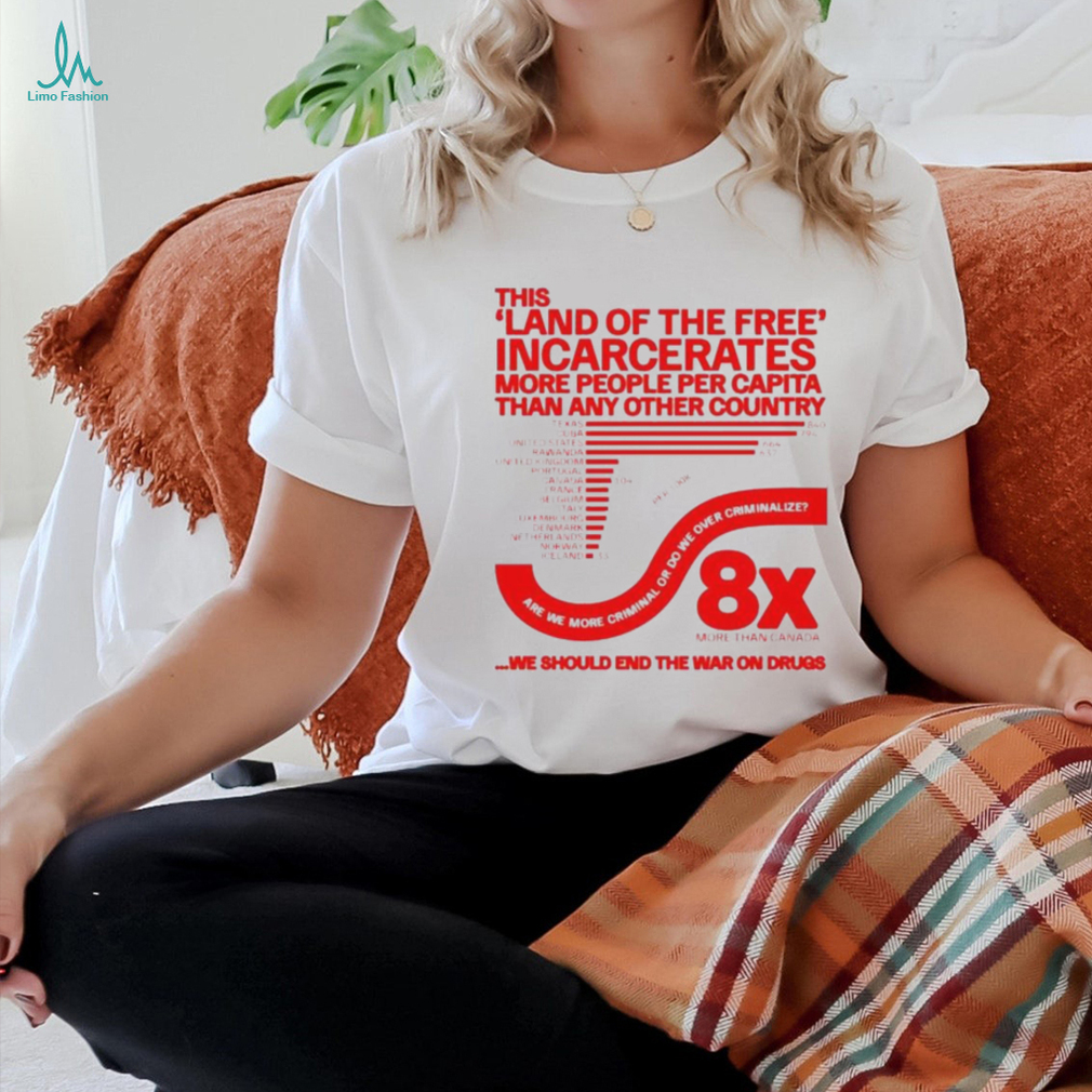 This land of the free incarcerates more people per capita than any other country we should end the war on drugs shirt This land of the free incarcerates more people per capita than any other country we should end the war on drugs shirt